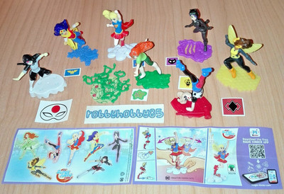 Komplettsatz DC Super Hero Girls (SE268 - SE288) + 7 bpz Kinder Italia 2017/18