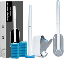 Bathroom Cleaning Set: 2 Disposable Toilet Brushes  16 Wand