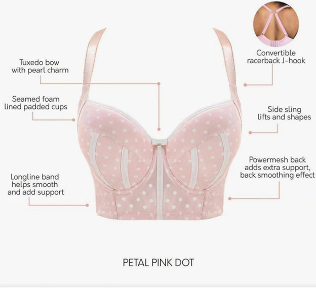 Sujetador largo acolchado con aros PARFAIT Charlotte 6977 - Pokadot rosa 38C Foto 4 de 4
