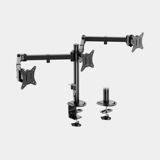 VonHaus Triple Monitor Stand with Clamp for 17-27" Screens Adjustable Mounts