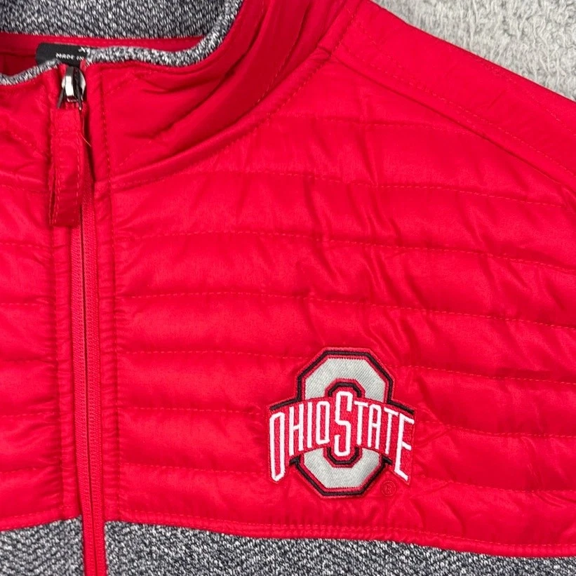 Chaqueta Colosseum Ohio State Buckeyes Putter Espiga XL Para Hombre Gris Escarlata Foto 4 de 4