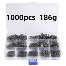 100/1000Pcs 10 Sizes Fish Hooks High Carbon S...