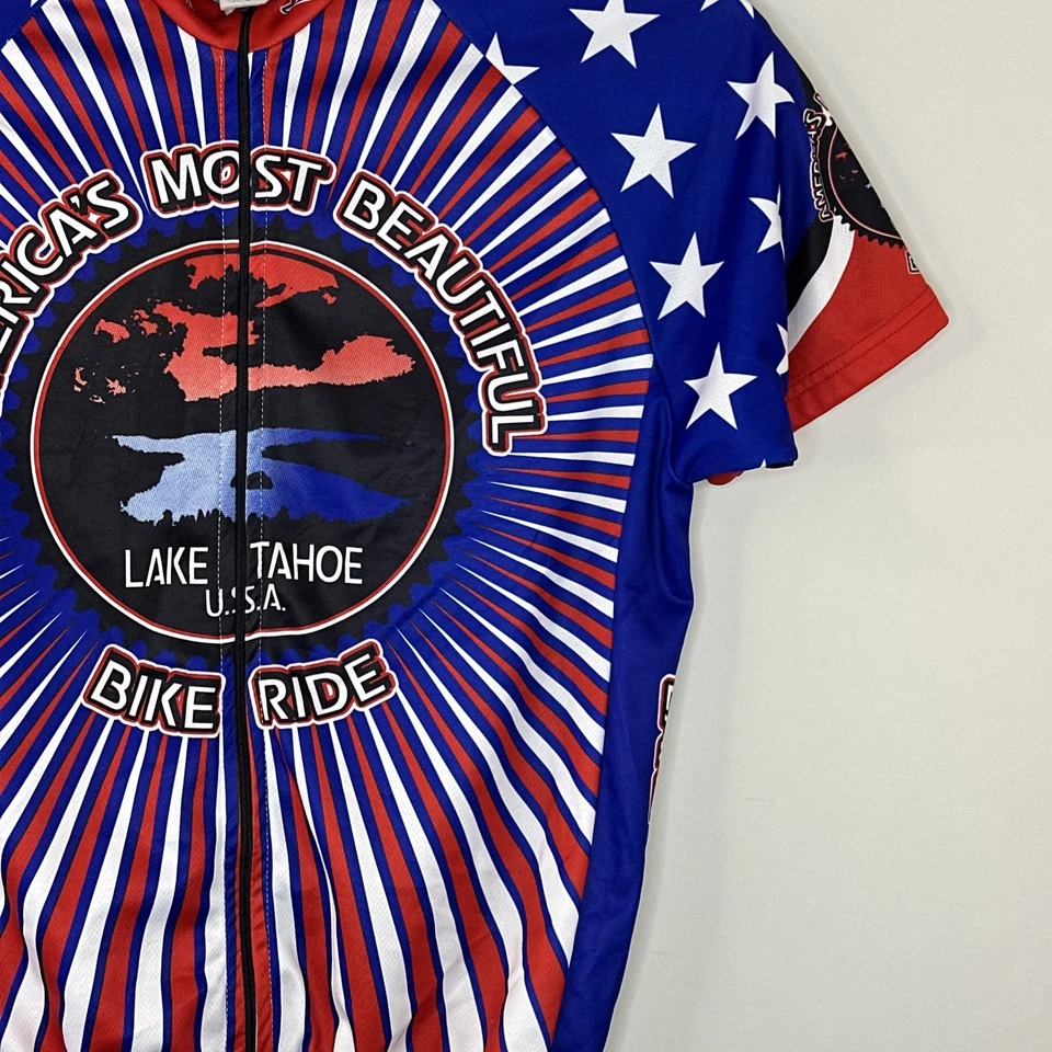 Camiseta deportiva de ciclismo Lake Tahoe USA mediana para hombre Foto 4 de 4