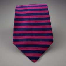 Vintage Brooks Brothers Makers Handmade Silk Striped Tie Navy USA Preppy