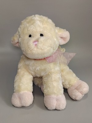 Mary Meyer Family Christian Cream Lamb Pink Bow Wind Up Music 16  Plush Baby