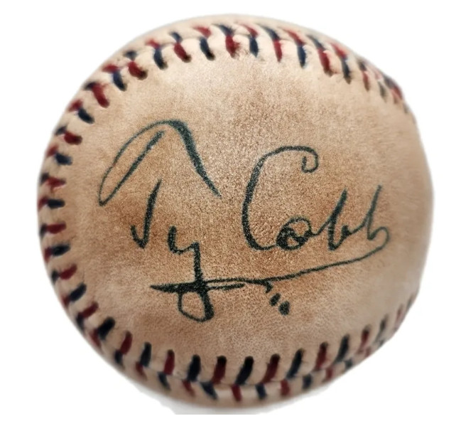 Ty Cobb - Autographed Baseball - Beautiful High Quality Replica