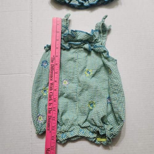 Conjunto mameluco Baby Connection 3-6 meses con sombrero flor azul amarillo - Imagen 8 de 8