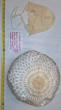 2pc Antique Victorian Lace Baby Bonnet Snood Lot 19th C Ny Toll Everett Estate