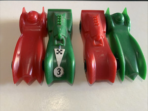 Vintage JVZ Plastic Race Cars Post Cereal Premiums Prizes,  4 Different !!