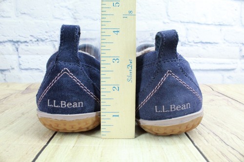 LL Bean Women's Mountain Slippers Moccasin Fleece Lined Raw Indigo Size 9 M - Picture 6 of 9