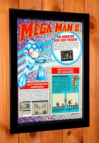 Mega Man II 2 Nintendo NES Capcom Vintage Small Promo Poster / Ad Page Framed