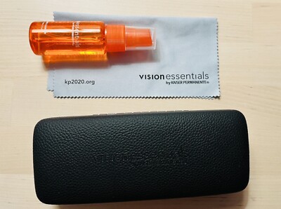 ****New Vision Essentials Kaiser Glasses Hard Case Black + Eyecare Kit