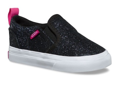 vans asher black glitter