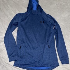 Under Armour Hoodie Mens Small A Coldgear Fitted Long Sleeve Sweatshirt Blue