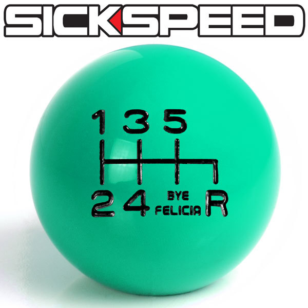 MINT GREEN BYE FELICIA SHIFT KNOB FOR 6 SPEED SHORT THROW SHIFTER