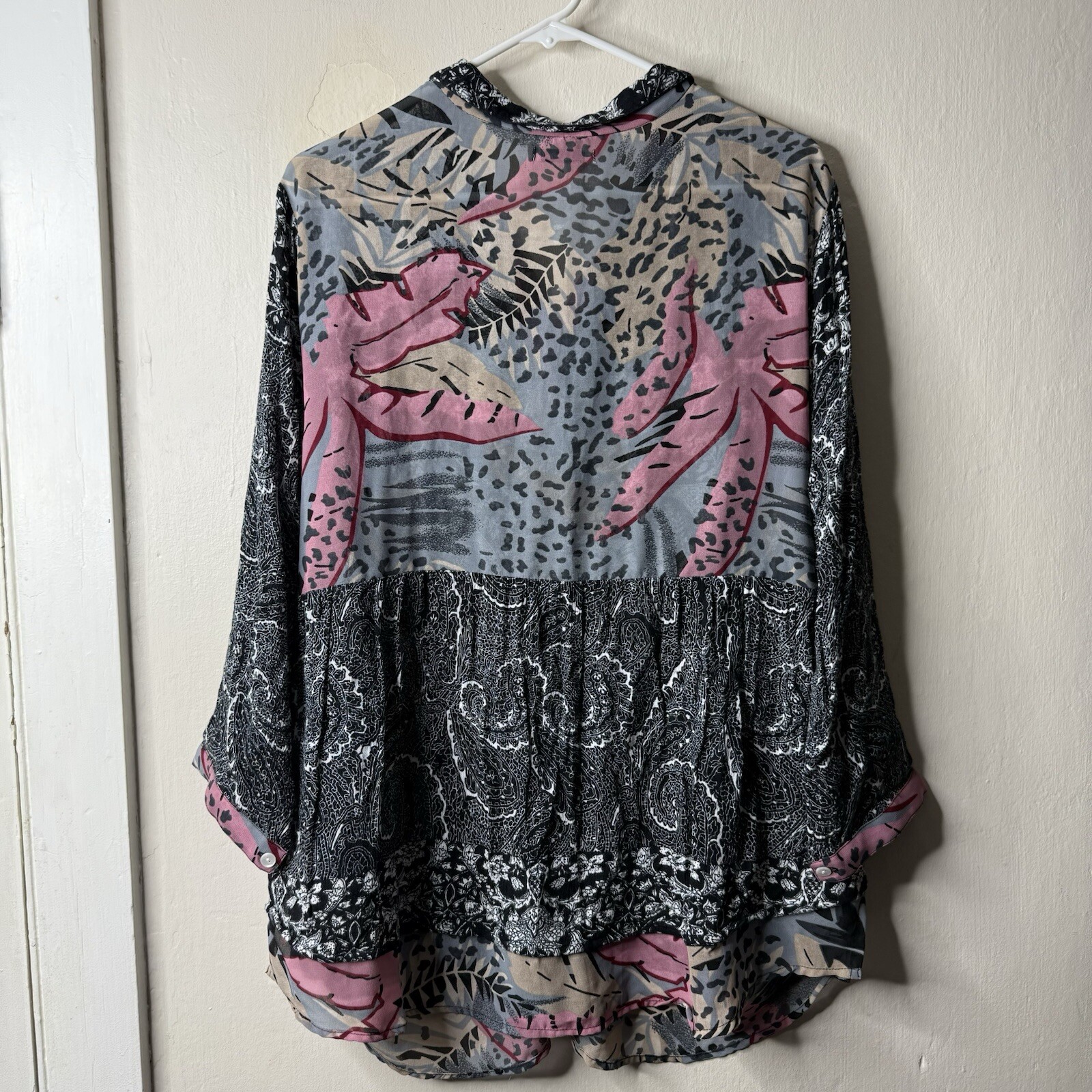 Vintage Amanda Blu Patchwork Button Front Long Sl… - image 4