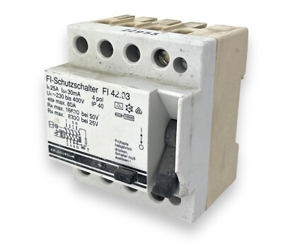 ABL SURSUM FI 42.03 / Fehlerstrom-/ FI-Schutzschalter 25A / 0,03A / 30mA / FIS