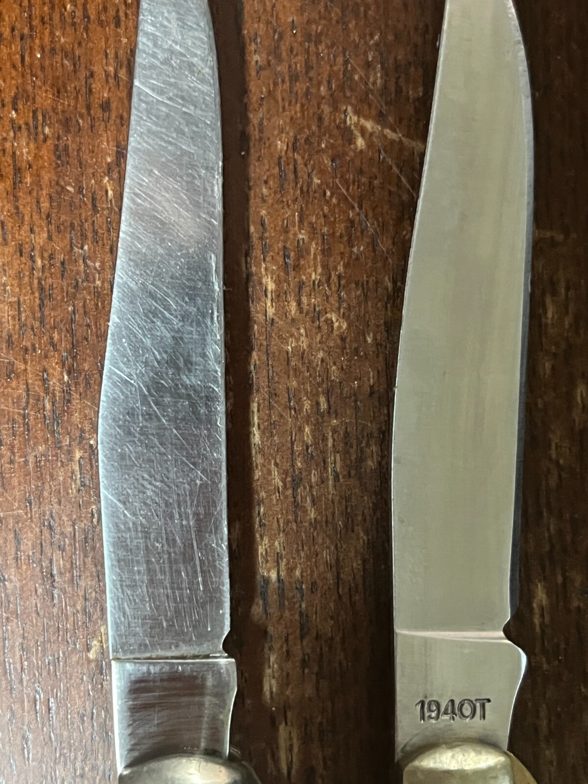 1Vintage/ 1Newer Schrade 194OT Old Timer Gunstock Trapper Lockblade