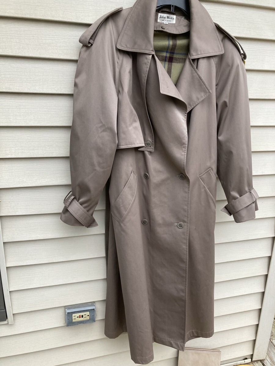 JOHN WEITZ VINTAGE TRENCH COAT WOMEN'S SZ 16 KHAKI MADE IN JOHN WEITZ VINTAGE TRENCH COAT WOMEN'S SZ 16 KHAKI MADE IN