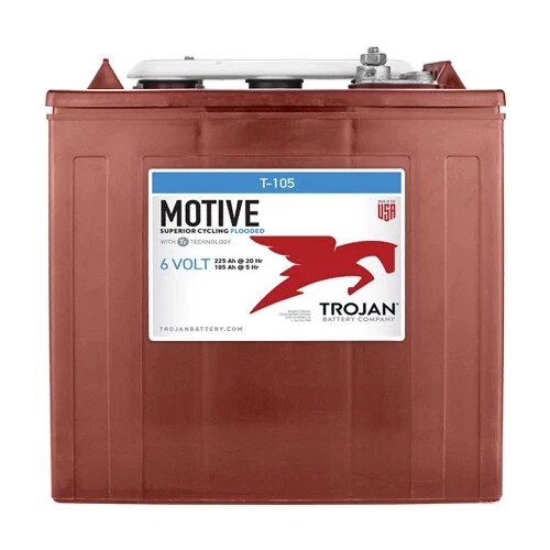 6-Volt Golf Cart Batteries - Trojan Battery 6V/225Ah T-105 (6-Pack, 36V) - Image 3 of 4