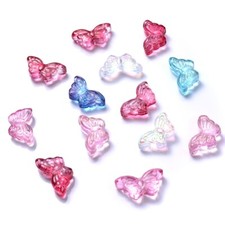 50Pc Butterfly Lampwork Glass Beads 15x8mm DIY Jewellery Earrings Hairpin Making