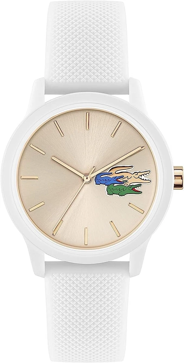 ø magi optager NEW Lacoste L.12.12 White Silicone Petit Piqué Pattern Strap Watch 2001183  | eBay