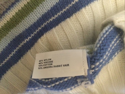 New Gap Kids Girls Split Neck Button Collar Sweater, Blue Stripes Size Small 5/6 - Picture 3 of 4