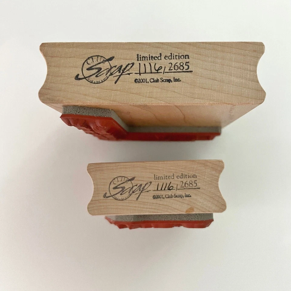 Набор из 2 угловых резиновых штампов Club Scrap Tiger из бамбука с креплением по дереву - Изображение 3 из 3