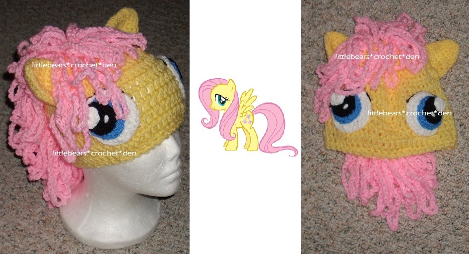 Cappello berretto personalizzato boutique CROCHETED MY LITTLE PONY SHUTTERFLY