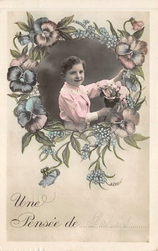 Carte Postale Ancienne Fantaisie Fleur — Occasion, Vintage, Origine France