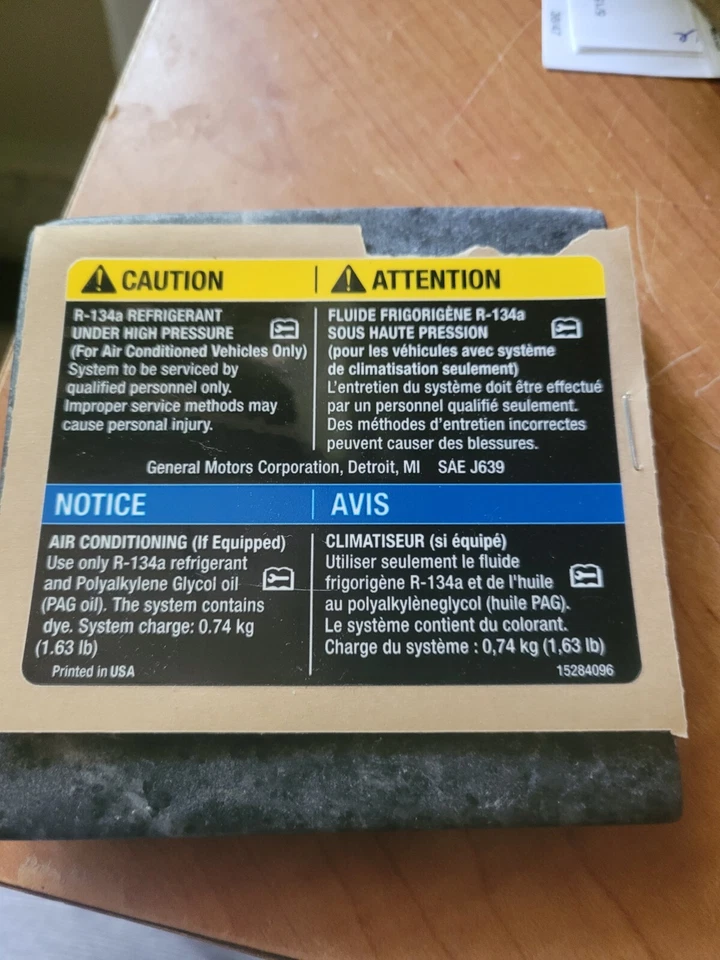 Nuevo de Lote Antiguo Pontiac Solstice Saturn Sky Guardabarros Lado del Conductor AC Calcomanía Pegatina GM 25831315 Foto 2 de 2