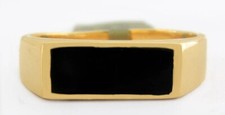 GENUINE BLACK ONYX RING 14K YELLOW GOLD - New With Tag