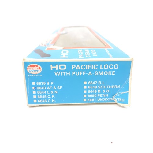 Model Power 6643 AT & SF HO Pacific Steam Locomotive Puff-A-Smoke New In Box - Picture 6 of 8