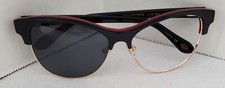 Lulu Guinness Cat Eye Black and Red L119 Eyeglass FRAMES ONLY 56-15-135