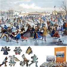 Wooden Jigsaw Puzzle for Adults by FoxSmartBox - 520 Pcs - Central Park, Winter