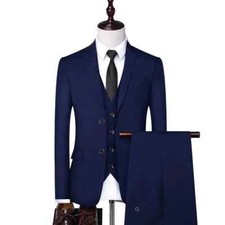 Blazer Vest  Pants Men's Formal Wedding Man Working Gentleman Office Suit