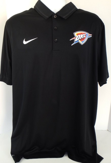 Men's Nike Team OKC Oklahoma City Thunder Polo Shirt Size XLT XL Tall Black | eBay