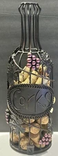 Wine Bottle Shaped Wire Cage Bar Decor 13” Cork Holder - Barware Man Cave - EUC