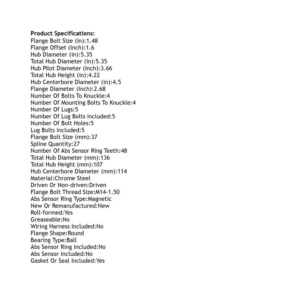 New Hub Assembly For Nissan GT-R 2015 2016 2017 2018 2019 2020 2021 PT513385 - Image 4 of 4