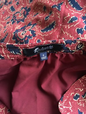 New MADEWELL silk lace-up dress in assam floral G3054 Small Red Blue | eBay New MADEWELL silk lace-up dress in assam floral G3054 Small Red Blue | eBay