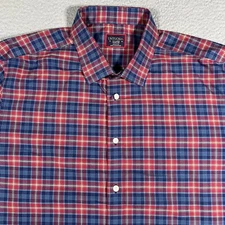 UNTUCKit Shirt Mens XL Blue Plaid Wrinkle Free Button Up Casual Preppy Cotton