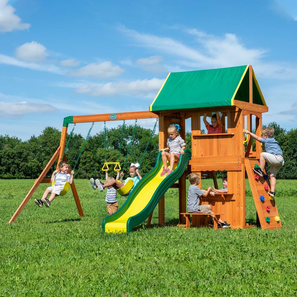 backyard discovery prestige all cedar wood playset swing set