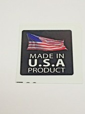 Made In The USA Sticker, MADE IN U.S.A. PRODUCT, 1 x 1, Nice Colors, Waterproof