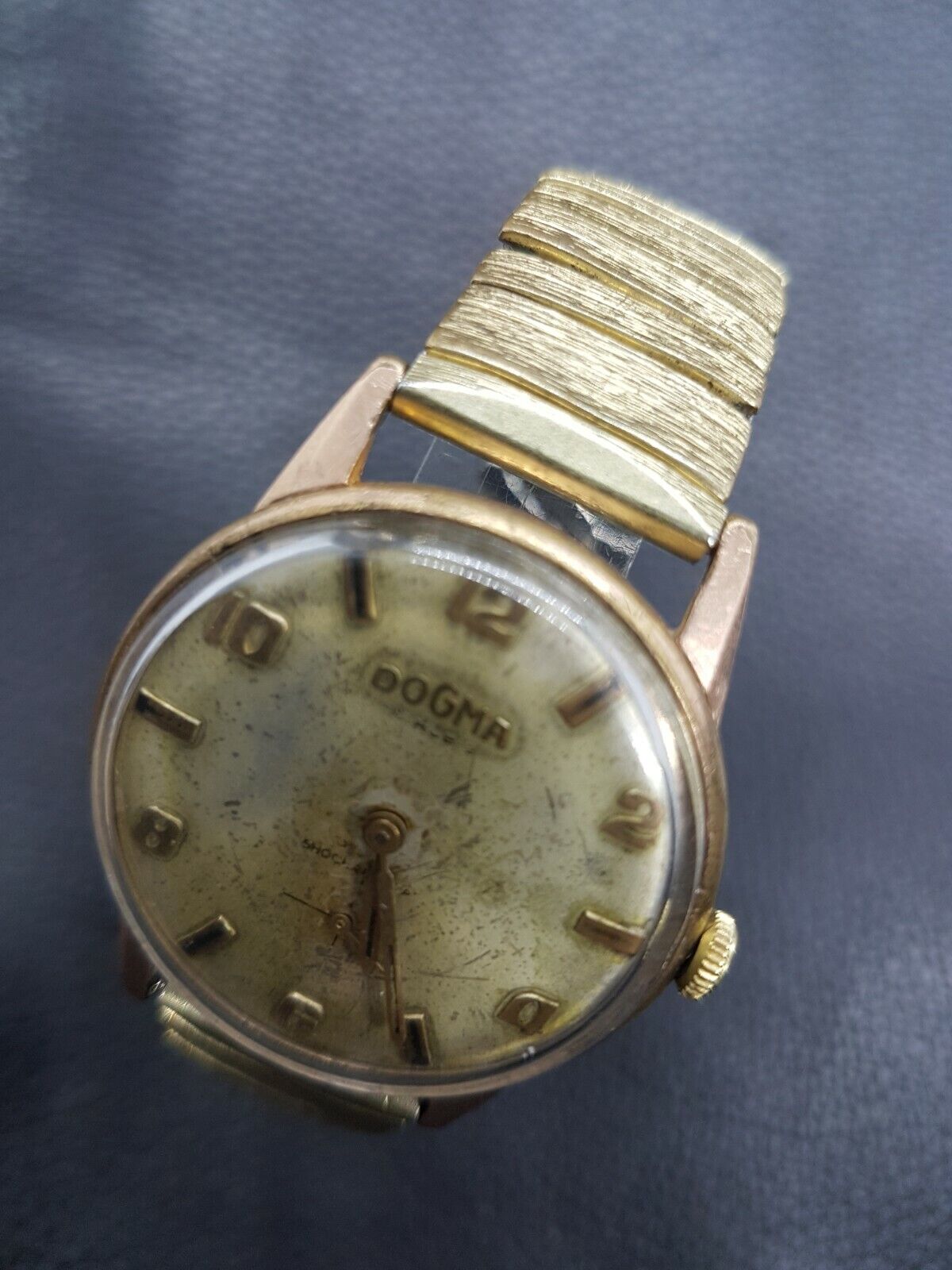 vintage art deco antique DOGMA wristwatch gold plated