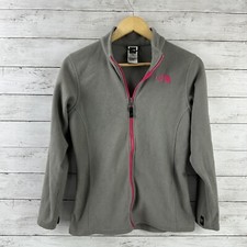 The North Face Full zip fleece Gray Pink youth girls XL Lightweight