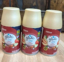 3 Pack Glade Automatic Spray Refill Apple Cinnamon 6.2 Fl Oz Each Fall Autumn 
