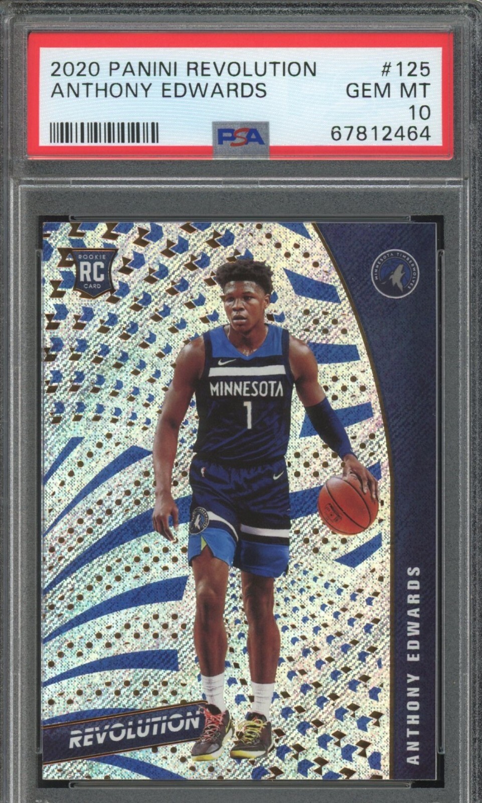 2020-21 Panini Revolution Anthony Edwards Rookie Rc #125 PSA 10!