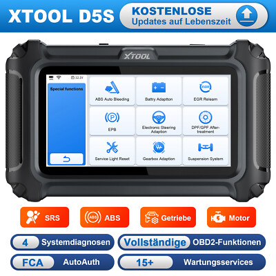 XTOOL D5S OBD2 Diagnosegerät FCA Codeleser für Autos und Lastwagen mit 15 Reset