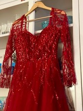 Beautiful charming Red Tulle dress Niobe by ASM Izmir Size 12 Near new