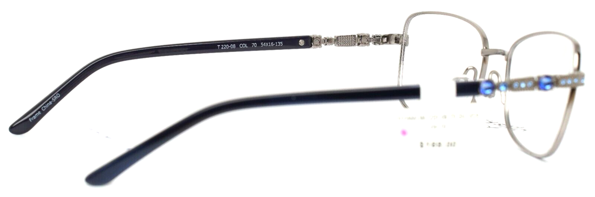 New Titanium220 T220-08 Silver & Blue Eyeglasses w/Swarovski Crystals 54/16/135 Swarovski Swarovski Glasses in Clear/White | Target Optical main image 2